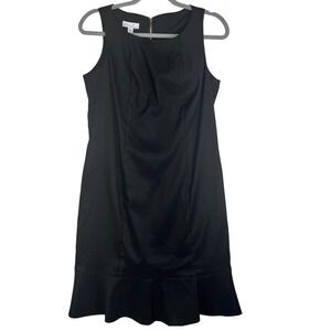 Kim Rogers Black Dress Sleeveless Career Work Flounce Hem Women's Size‎ 8